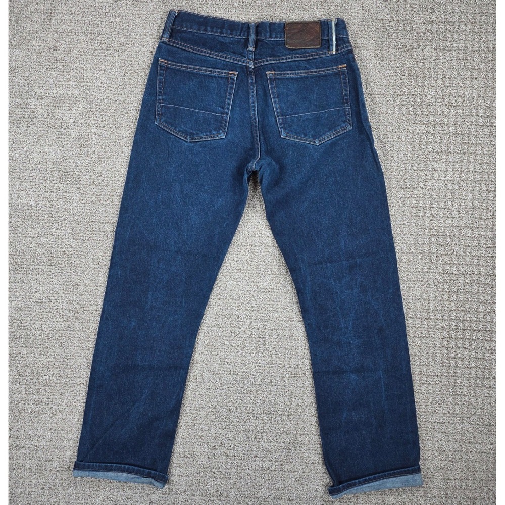 Gustin Mens Cone Mills Selvedge Denim Jeans Dark Indigo Blue 12.5oz Button Fly - Picture 3 of 15